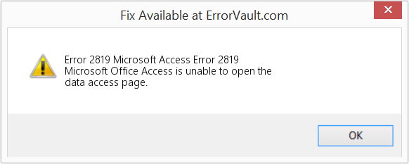Fix Microsoft Access Error 2819 (Error Code 2819)