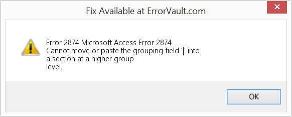 Download Error <?php echo $number; ?> (Microsoft Access Error 2874) Repair Tool Fix Microsoft Access Error 2874 (Error Code 2874)