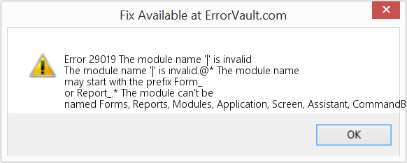 Fix The module name '|' is invalid (Error Code 29019)