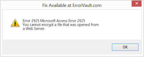 Fix Microsoft Access Error 2925 (Error Code 2925)