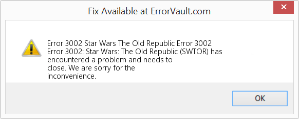 Fix Star Wars The Old Republic Error 3002 (Error Code 3002)