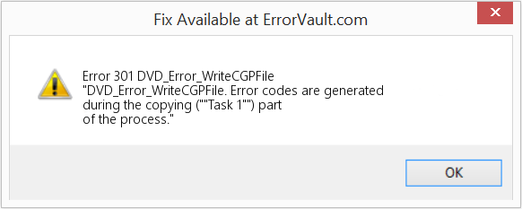 Fix DVD_Error_WriteCGPFile (Error Code 301)