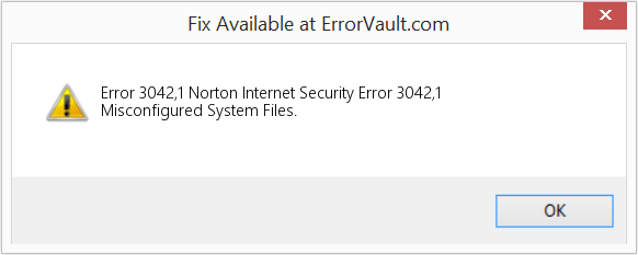 Fix Norton Internet Security Error 3042,1 (Error Code 3042,1)