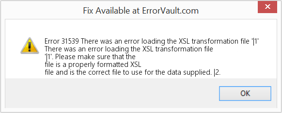 Fix There was an error loading the XSL transformation file '|1' (Error Code 31539)