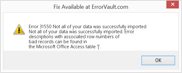 Download Error <?php echo $number; ?> (Not all of your data was successfully imported) Repair Tool Fix Not all of your data was successfully imported (Error Code 31550)