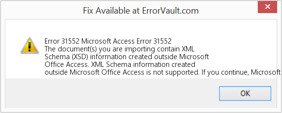 Fix Microsoft Access Error 31552 (Error Code 31552)