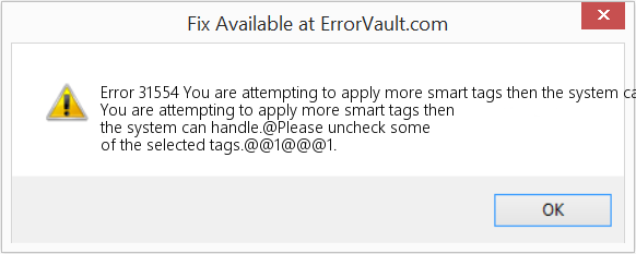 Fix You are attempting to apply more smart tags then the system can handle (Error Code 31554)