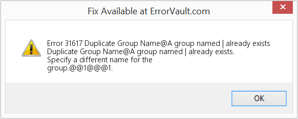Fix Duplicate Group Name@A group named | already exists (Error Code 31617)