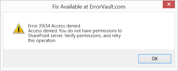 Fix Access denied (Error Code 31654)