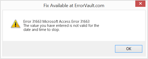 Fix Microsoft Access Error 31663 (Error Code 31663)