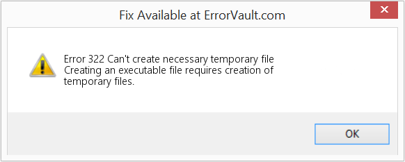 Fix Can't create necessary temporary file (Error Code 322)