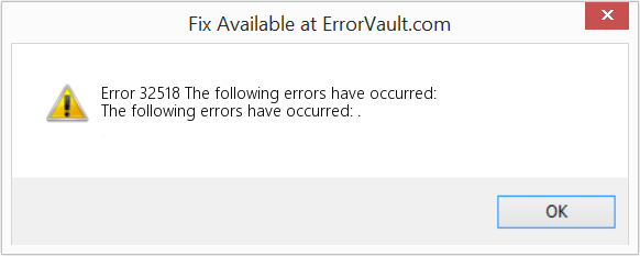 Fix The following errors have occurred: (Error Code 32518)