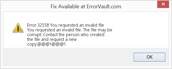 Fix You requested an invalid file (Error Code 32558)