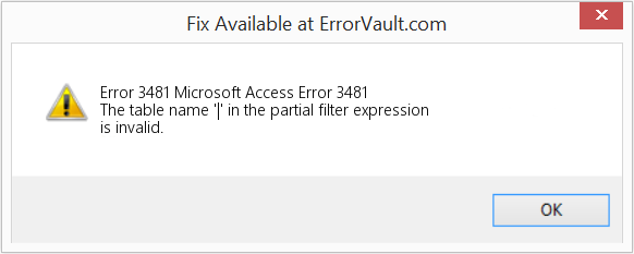 Fix Microsoft Access Error 3481 (Error Code 3481)