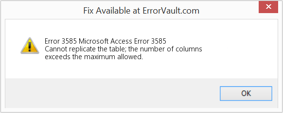 Download Error <?php echo $number; ?> (Microsoft Access Error 3585) Repair Tool Fix Microsoft Access Error 3585 (Error Code 3585)