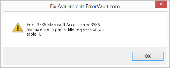 Fix Microsoft Access Error 3586 (Error Code 3586)