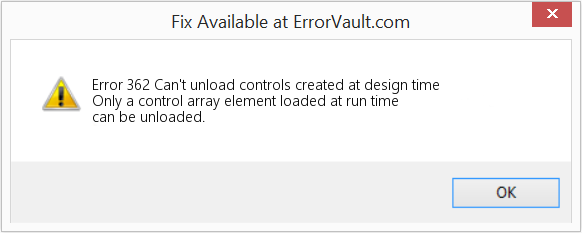 Fix Can't unload controls created at design time (Error Code 362)