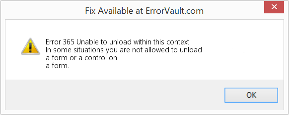 Fix Unable to unload within this context (Error Code 365)