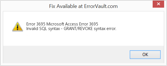 Fix Microsoft Access Error 3695 (Error Code 3695)