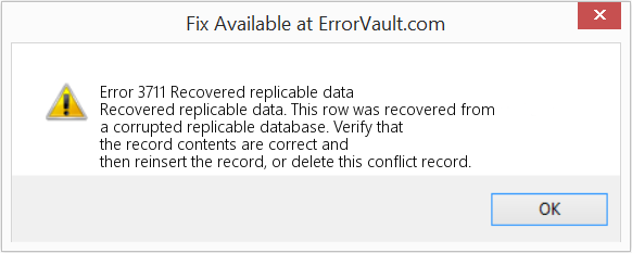 Fix Recovered replicable data (Error Code 3711)