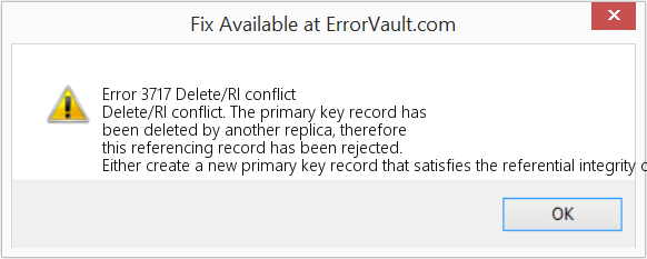 Download Error <?php echo $number; ?> (Delete/RI conflict) Repair Tool Fix Delete/RI conflict (Error Code 3717)