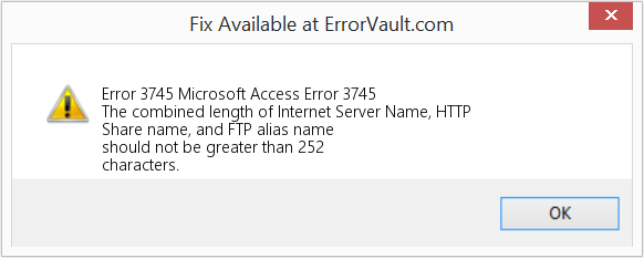 Fix Microsoft Access Error 3745 (Error Code 3745)