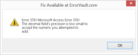Fix Microsoft Access Error 3761 (Error Code 3761)