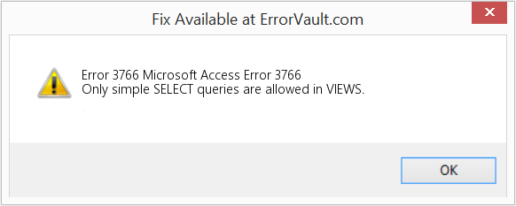 Fix Microsoft Access Error 3766 (Error Code 3766)