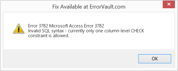 Fix Microsoft Access Error 3782 (Error Code 3782)