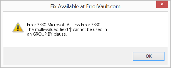 Fix Microsoft Access Error 3830 (Error Code 3830)