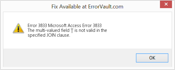 Fix Microsoft Access Error 3833 (Error Code 3833)