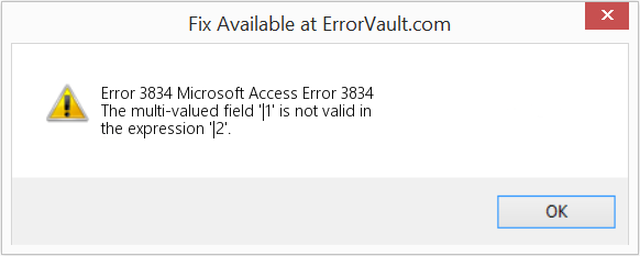 Fix Microsoft Access Error 3834 (Error Code 3834)