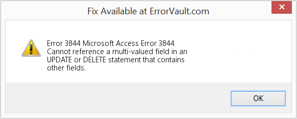 Fix Microsoft Access Error 3844 (Error Code 3844)