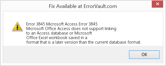 Download Error <?php echo $number; ?> (Microsoft Access Error 3845) Repair Tool Fix Microsoft Access Error 3845 (Error Code 3845)