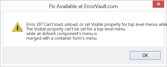Fix Can't load, unload, or set Visible property for top level menus while they are merged (Error Code 397)