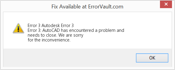 Fix Autodesk Error 3 (Error Code 3)
