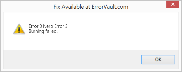 Fix Nero Error 3 (Error Code 3)