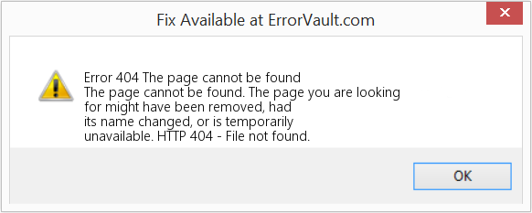Fix The page cannot be found (Error Code 404)