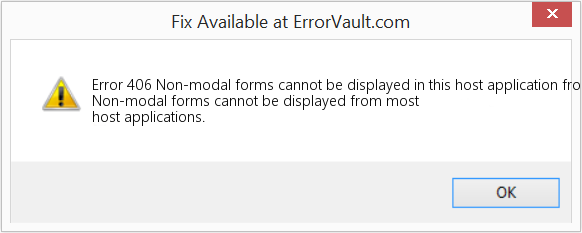 Fix Non-modal forms cannot be displayed in this host application from an ActiveX DLL (Error Code 406)