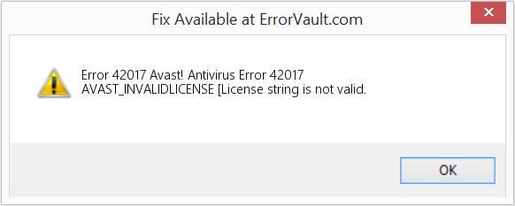 Fix Avast! Antivirus Error 42017 (Error Code 42017)