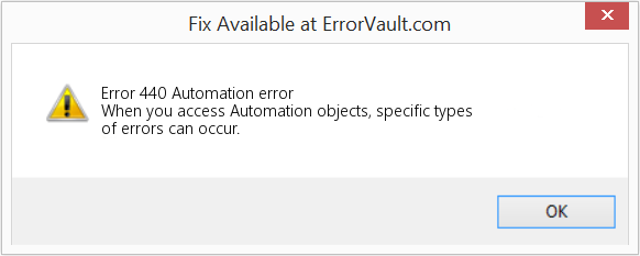 Fix Automation error (Error Code 440)