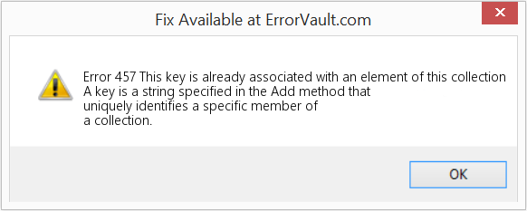 Fix This key is already associated with an element of this collection (Error Code 457)