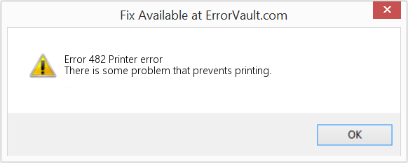 Fix Printer error (Error Code 482)