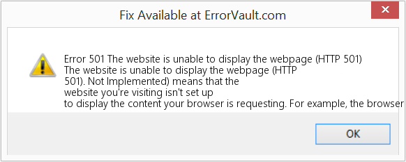 Fix The website is unable to display the webpage (HTTP 501) (Error Code 501)