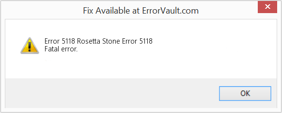 Fix Rosetta Stone Error 5118 (Error Code 5118)