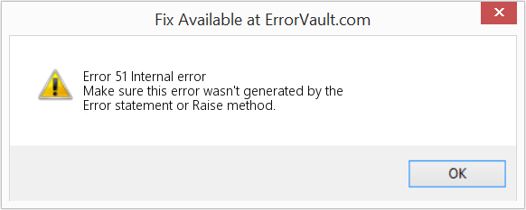Fix Internal error (Error Code 51)