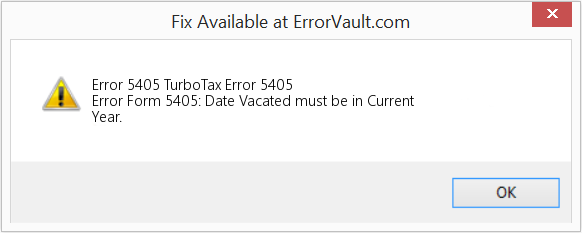 Fix TurboTax Error 5405 (Error Code 5405)