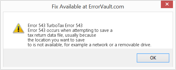 Fix TurboTax Error 543 (Error Code 543)