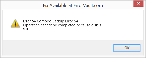 Fix Comodo Backup Error 54 (Error Code 54)