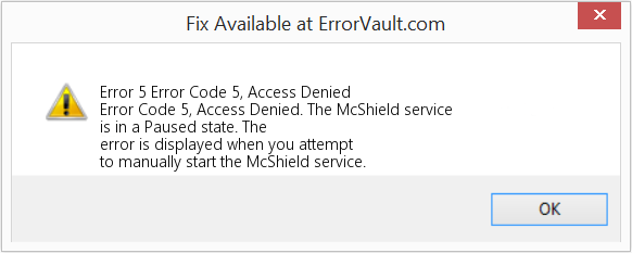 Fix Error Code 5, Access Denied (Error Code 5)
